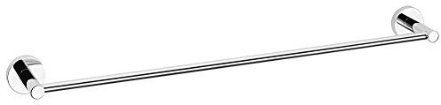 tesa EXXCELLENT Handtuchstange, verchromt - Badetuchhalter zur Wandbefestigung ohne Bohren, inkl. Klebelösung - 630mm x 50mm x 85mm