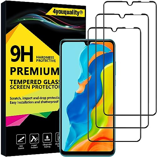 4youquality [Paquete de 3 protectores de pantalla [cobertura completa] para Huawei P30 Lite, película de vidrio templado [cobertura completa] [LifetimeSupport] [antiarañazos] [antiroturas]