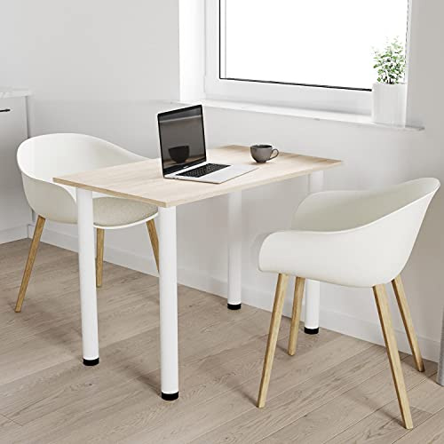 AKKE 70x60 | Esszimmertisch - Esstisch - Tisch mit weißen Beinen - Küchentisch - Bürotisch | Sonoma