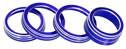 Schaltknauf Zierleiste, Aluminiumlegierung Material Klimaanlage Knopfabdeckung passend für Jeep Wrangler JL Zubehör 2018-2021(Blau)