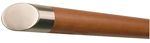 TIBU Kirsche Holz Handlauf Geländer 30-500cm Wandhandlauf Treppe Wand mit Edelstahl Enden, Länge 3000 mm / 300 cm / 3,0 m und Enden schräges Endstück