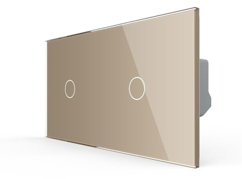 LIVOLO Touch Lichtschalter und Wechselschalter/Kreuzschalter mit LED Kontrollleuchte für UP inkl. Glasrahmen in Gold