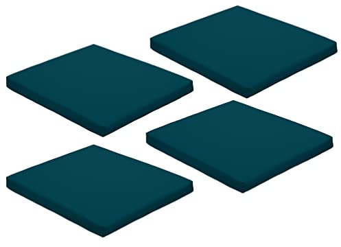 Gardenista Stuhlkissen 44 x 50 x 5 cm - Polsterauflage Auflage für Stühle/Rattanstühle Stuhlauflage mit Schleifenbändern -Wasserresistent Indoor Outdoor Sitzkissen für Gartenstuhl (Grün, 4)