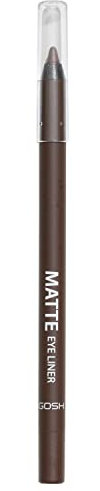 GOSH Matte Eyeliner in intensivem Schwarz I cremig weiche Textur für einfaches Auftragen I hohe Deckkraft, ideal für Smokey Eyes I perfekt zu Maskara I vegan & parfümfrei I 014 Chocolate Brown