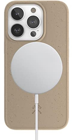 Woodcessories - Magnetische Handyhülle für iPhone 14 Pro Max kompatibel mit MagSafe, Hülle mit Magnet, beige - Plastikfrei, nachhaltig