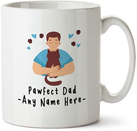 Inky Penguin - Pawfect Dad - Personalised Cat Dad, Gift Mug, Ceramic, 11fl. oz.