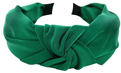 axy Haarreif mit Knoten und Satin bezogen-Vintage-Wunderschön Stirnband Haarschmuck Damen Haarreifen HR35A (Grün)
