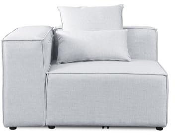 Home Deluxe - Ecksofa Links Verona - Hellgrau, ca. 120 x 70 x 120 cm, Sitzhöhe: 46 cm, Sitztiefe: 80 cm I Modulares Sofa Modulsofa Ecksofa Wohnlandschaft