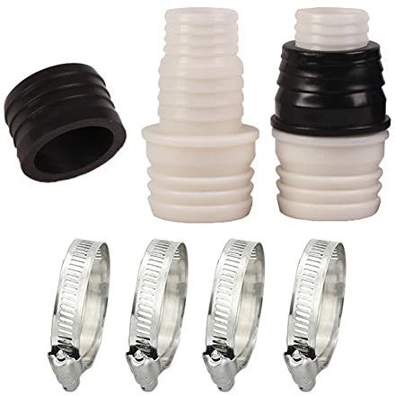 Ablaufschlauchverbinder für Waschmaschinen mit Schlauchschellen, Geschirrspüler-Ablaufschlauch-Adapter, Ablaufschlauch-Verlängerungsadapter für 2 cm & 2,5 cm & 3 cm bis 3 cm Waschmaschinen,