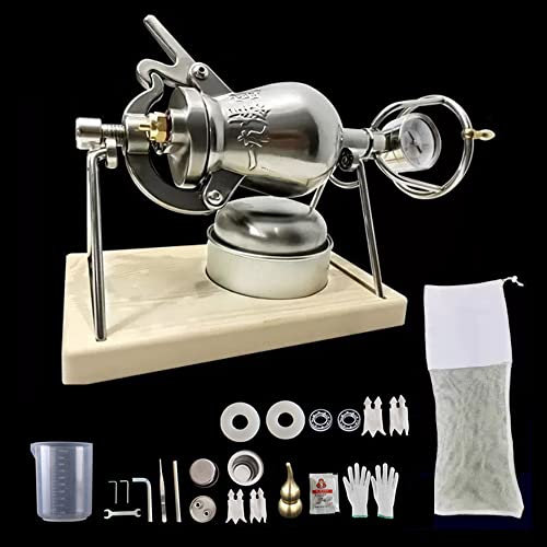 SRMNFADZ Chinese Traditional Popcorn Maker, Stainless Steel Mini Popcorn Pot, Hand Popcorn Machine, Small Popcorn Cannon for Family Gathering Party Fun