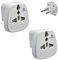 Pipestation 2 Pack UK to Swiss Plug Adapter - Small, Light & Compact for Travel