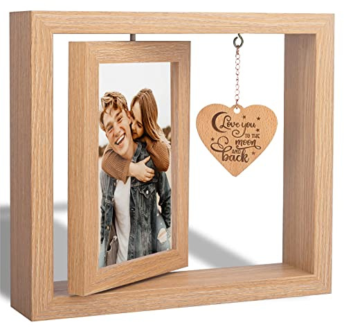 GUANKE Romantic Couples Picture Frames Anniversary Birthday Gifts for Her Girlfriend Graduation Gifts for Him Boyfriend, Wedding Gifts for Couples Wife Husband, I Love You to The Moon & Back
