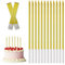 Geburtstagskerzen Kuchen Gold, 12PCS Metallisch Kuchenkerzen Geburtstag, Goldene Kerzen, Geburtstag Kuchen Kerzen Kinder, Lange Dünne Cupcake Kerzen für Dekorative Geburtstag Hochzeit Party