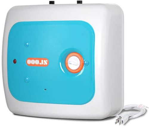 110V-120V 1440-1500W Instant Electric Hot Water Heater Under Kitchen Small Tank 8.0 Gallon Storage,Rv Trailer Instant Fiberglass Compact Point-of-Use,2 PCs 16” Long 1/2”FIP Stainless Steel Hose 30L