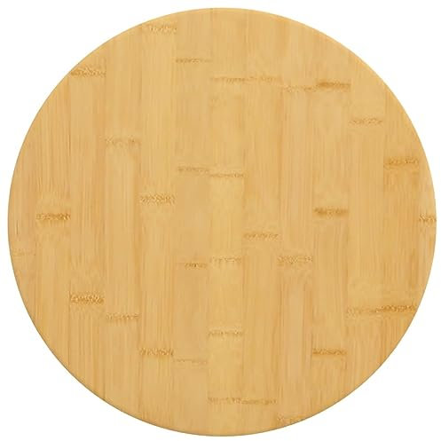 Homgoday Tischplatte Schreibtischplatte Ersatztischplatte Tischplatte Ersatztei Bambustischplatte für Esstisch Couchtisch Gartentisch Ø40x1,5 cm Bambus