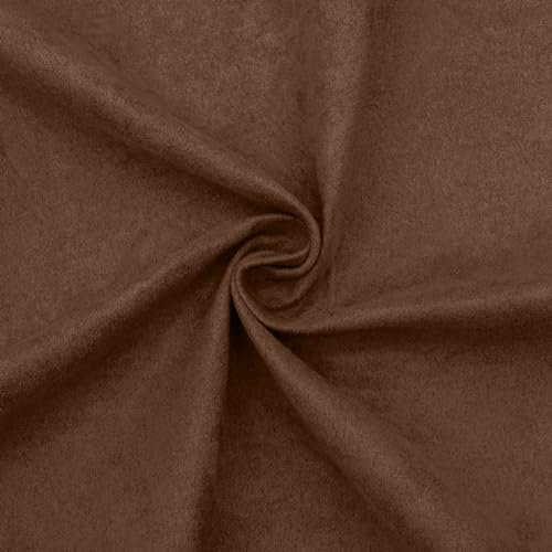 DESHOME Siviglia 15 Meter - Stoff Meterware aus Microfaser, Stoff mit Samt Effekt Stoffe für Sofa, Kissen, Möbelstücke, Stühle Beziehen Braun
