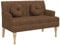 vidaXL Sitzbank, Bank Polsterbank mit Rückenlehne Kissen, Bettbank mit Holzbeinen, Flurbank Ottomane für Wohnzimmer Büro, Modern, Braun Wildleder-Optik