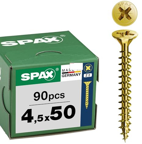 SPAX Universalschraube 4,5 x 40 mm, 90 St., Senkkopf Z2, Vollgewinde, YELLOX