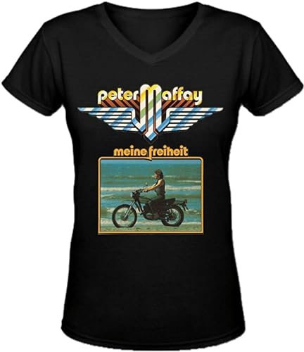 Peter Maffay Meine Freiheit Sexy Women's V-Neck T-Shirt T-Shirt Black L
