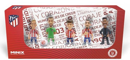 MINIX - Atletico de Madrid – 5 Stück – Figuren PVC 7 cm – (Simeone, Oblak, Koke, Griezmann, Llorente)