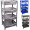 A406 Large New 4 Tier Fruit Vegetable Rack Kitchen Pantry Storage Rack kitchen Utility Garage Strong Plastic Kitchen Fruit Stand Shelf Stackable Baskets Food Veg Rack Shelf Living Room (Gray)