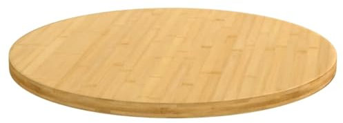 FOZICV Plateau de Table Rond en Bambou Ø 60 x 2,5 cm - Table Basse Ronde pour Meuble de Salle à Manger et Établi