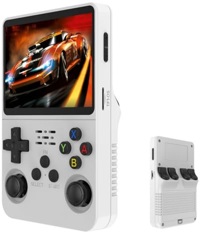 The New r36s - Consola de mano de código abierto, portátil, retro, juego de arcade, nostalgia, 3D, sistema dual de mano (morado semitransparente)