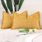 Madizz 2er Set Chenille Samt mit Rand Kissenbezüge Weiche Dekorativ Zierkissenbezüge Modern Kissenhülle für Sofa Wohnzimmer Schlafzimmer Gelb 40x80 cm