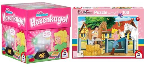 Schmidt Spiele 40458 Bibi Blocksberg Hexenkugel, Kinderspiel & 56187 Bibi und Tina, Auf dem Martinshof, 100 Teile Kinderpuzzle