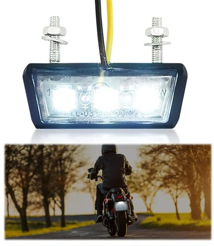 PosyLane Motorrad-Kennzeichenleuchte, 12 V LED-Kennzeichenleuchte, universelle Mini-Kennzeichenleuchte für LKW, Transporter, Anhänger, Auto, Auto (weißes Licht)