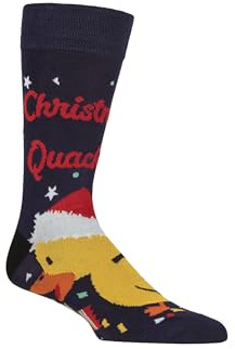 SockShop Lazy Panda Christmas Socks -Men's,Women's, Soft Bamboo, Novelty, Fun, Xmas Patterned, Gift Idea,1 Pair, Sizes 4-8, 7-11, 12-14 (UK, Numeric, 7, 11, Regular, Regular, Christmas Quackers)