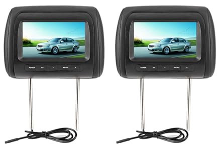 Gearwell 2 Stück Auto-Kissenmonitor, 7-Zoll-LCD-Videomonitor mit kabelloser Steuerung, verstellbares HD-Display für die Kopfstütze