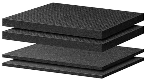 4 Stück Rasterschaumstoff für Systemkoffer, Werkzeugkoffer, Transportkoffer Schaumstoff werkzeugeinlage 2 Stück 400x300x25mm - 2 Stück 400x300x10mm Stoßfest, Schneidbar Tabletop Miniaturen
