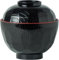 JADE TEMPLE Miso - Cuencos para sopa (ABS, capacidad 330 ml, 12 unidades), color negro y rojo