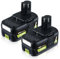 2 Pack 5.5Ah 18V P108 Li-ion Replacement for Ryobi 18V Battery Compatible with Ryobi Battery P108 P204 P206 P2060 Cordless Power Tools
