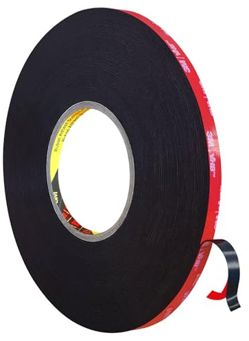 3M 5925F VHB | doppelseitiges Klebeband | Hochleistungs-Klebeband | Dunkelgrau | 0,64 mm dick | 33 m auf Rolle / 6 mm