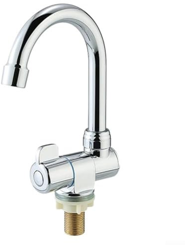 Robinet d'évier pliable rotatif à 360 degrés en acier inoxydable antirouille avec fonction froide unique filetage G1/2 pour maison, bateau, yacht, camping