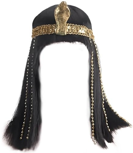 Luxylei Kleopatra-kostümset, Kleopatra-goldperlen, Skorpion-perücke Für Damen, Ägyptische Kleopatra-perücke, Halloween, Vintage-Party-Dekoration