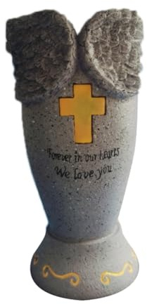 Fangxuee Crosses Graveyard Flower Pot,Solar Cemetery Vase, Memorial Flower Stand with Spiked Tombstone, Flower Pot Display