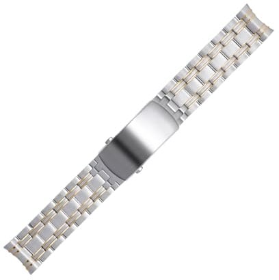 HEPUP Für Omega-Armband aus Metall, neues Seamaster DIVER 300M, Push-Slider-Schnalle, 316L-Edelstahl, 20 mm Uhrenarmband(Silver Gold)