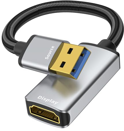 THANDBLE USB to HDMI Adapter 1080P 60Hz, USB A 3.0 to HDMI Adapter for Monitor, TV, Projectors, Compatible with Mac OS Windows 7/8/10/11 - Requires Driver Installation