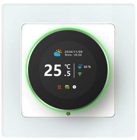 Acmerota Smart Thermostat WiFi for Electric Underfloor Heating 16A Knob Control WiFi Room Thermostat with Timer, Energy Saving, App Control, Works with Alexa Google Home, SmartThing