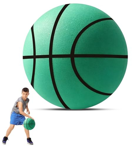 Silent Basketball Größe 7 (24 cm/9,4 Zoll) 2026 Upgrade Dribbling Indoor Lautlose Basketball, Leiser Indoor & Outdoor Hochbelastbarer Hochelastisch Schaumstoffball für Kinder, Jugendliche & Erwachsene