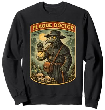 Plague Doctor Gothic-Horror im Retro-Comic-Stil Sweatshirt