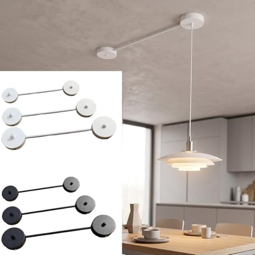 Kabelkanal Extention, Kabelführung aus Stahl,Metall Deckendose kabelabdeckung Decke Lampenabdeckung Deckenanschluss (Schwarz, 40 cm)