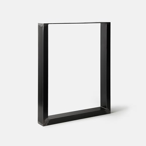 1 Paar (2 Stück) BestLoft Kufen – Tischkufen im Industriedesign aus Rohstahl (40x43cm, Transparent Pulverbeschichtet)