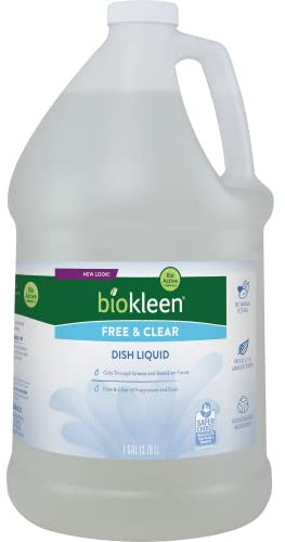 Biokleen Kostenlose und klare Spülseife – Spülmittel, Geschirrspülreiniger, umweltfreundlich, ungiftig, pflanzlich, ohne künstliche Duftstoffe, Farben oder Konservierungsstoffe, geruchlos