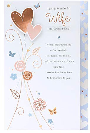 UK Greetings Biglietto di auguri per la festa della mamma con busta, taglio laser, rosa e bianco