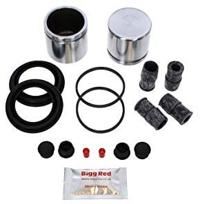 Bigg Red - Front Brake Caliper Repair Seal Kit & Pistons - Compatible with Vauxhall Meriva, Astra 2.0, Vectra, Zafira, 100, A6, A4 1.9, 1.8, 9-5, 9-3, Avensis, Superb, Passat