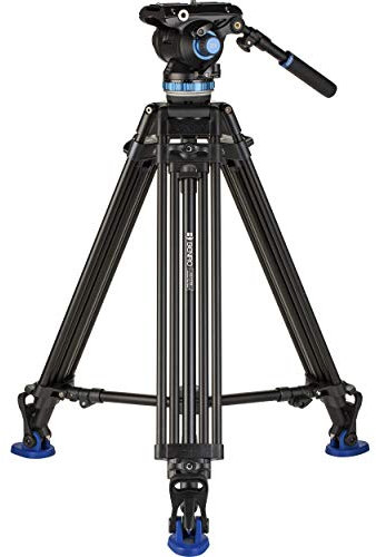 Benro A673TM - Treppiede video a doppio stadio in alluminio e testa S8PRO, ciotola da 75 mm, 3 sezioni delle gambe, leva girevole